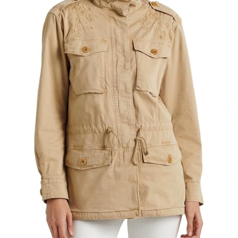 Lauren Ralph Lauren Featherweight Twill Field Jacket in Beige XS